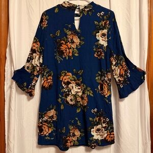 Altar'd State Floral Navy Tunic
